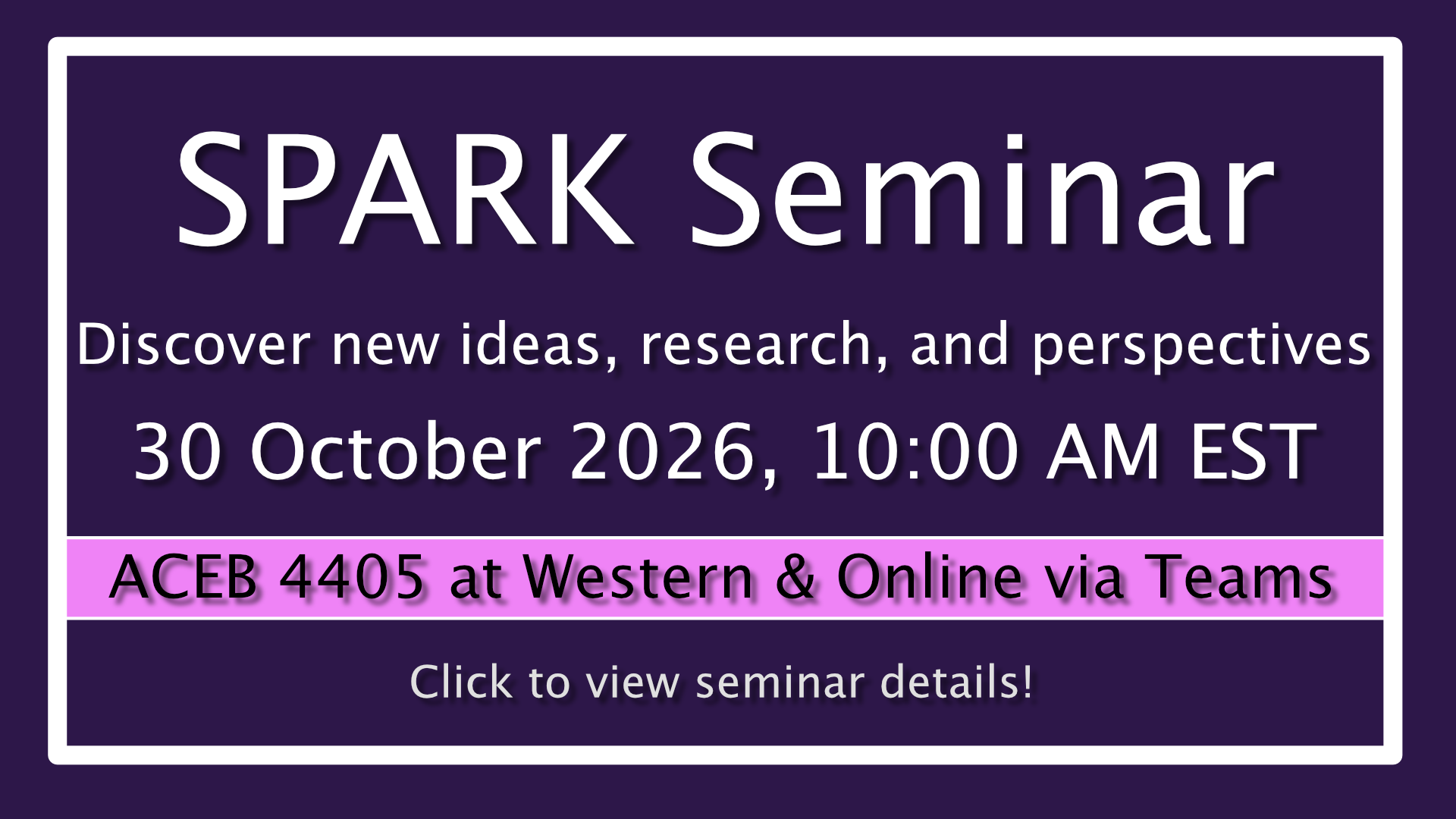 Spark Seminar Oct. 2026